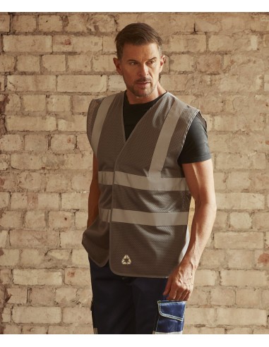 YOK-HVW120-Hi-Vis Top Cool Recycled Open Mesh Waistcoat